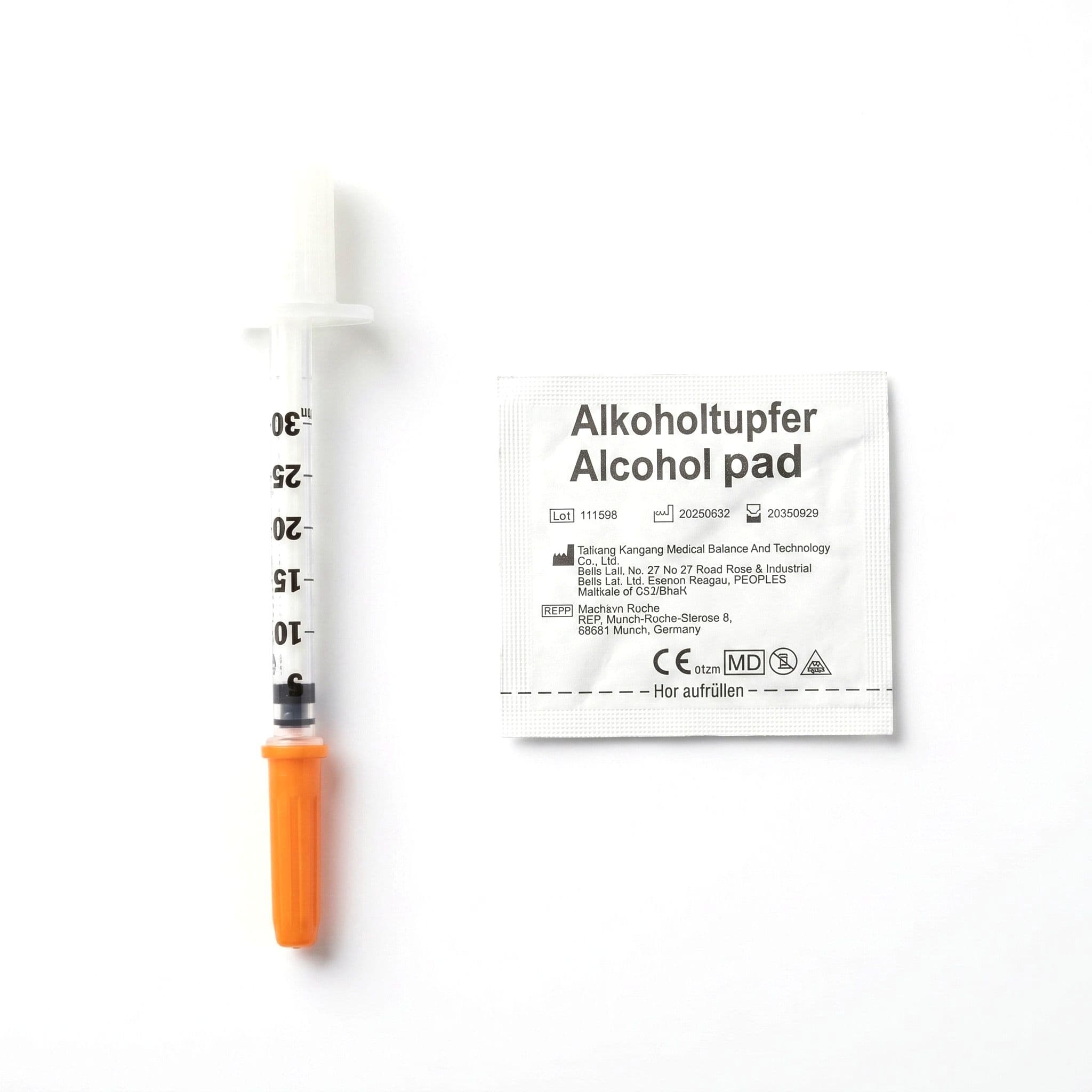 10er-Pack U-100 · 8mm · 0,3ml + Alkoholtupfer